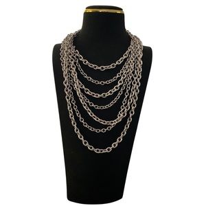 WHBM Silver Chain Statement Necklace